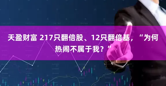 天盈财富 217只翻倍股、12只翻倍基，“为何热闹不属于我？”